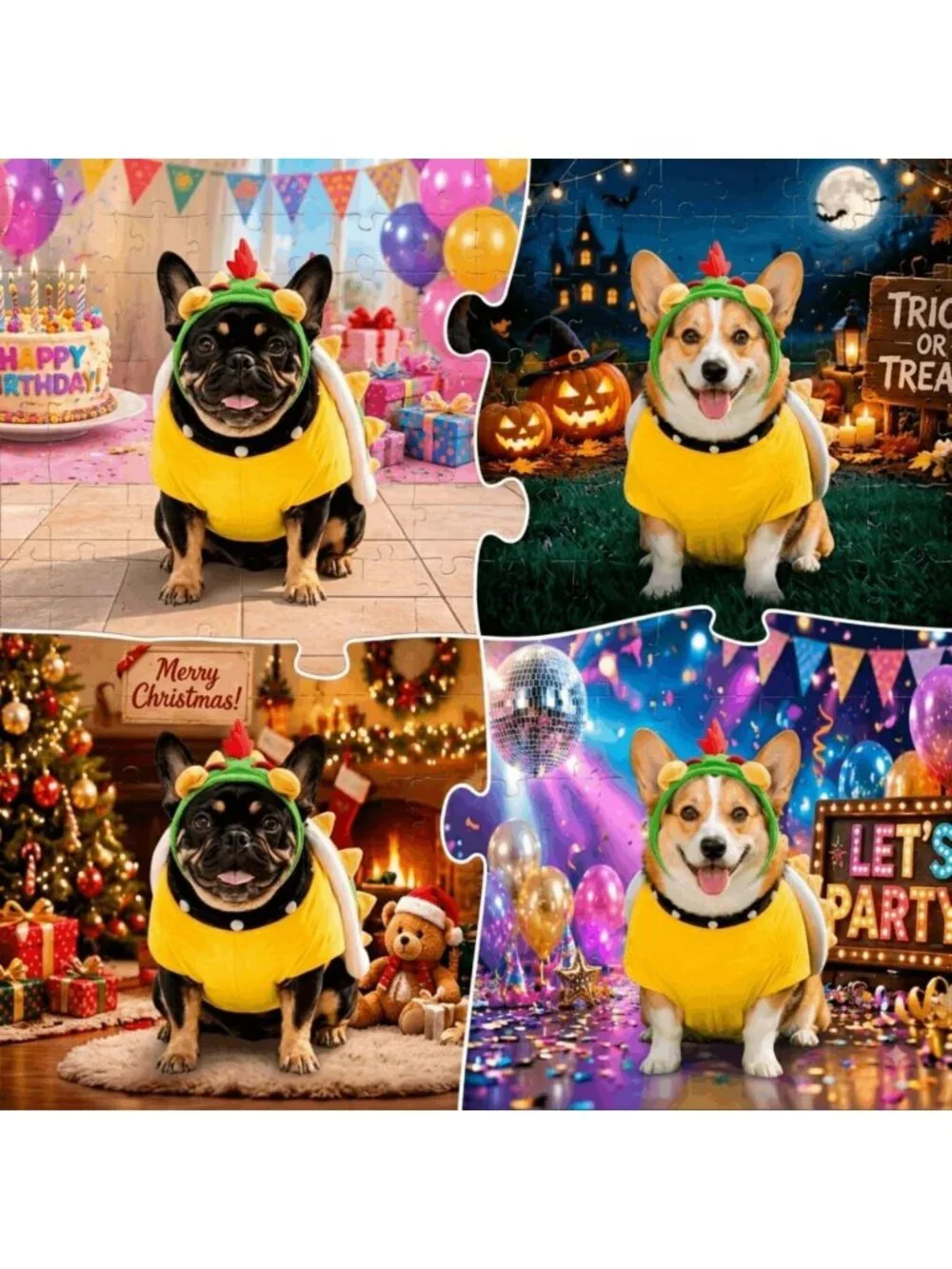 Green Halloween Dog Costume for Photoshoots, Parties, Weddings & Everyday Wear
